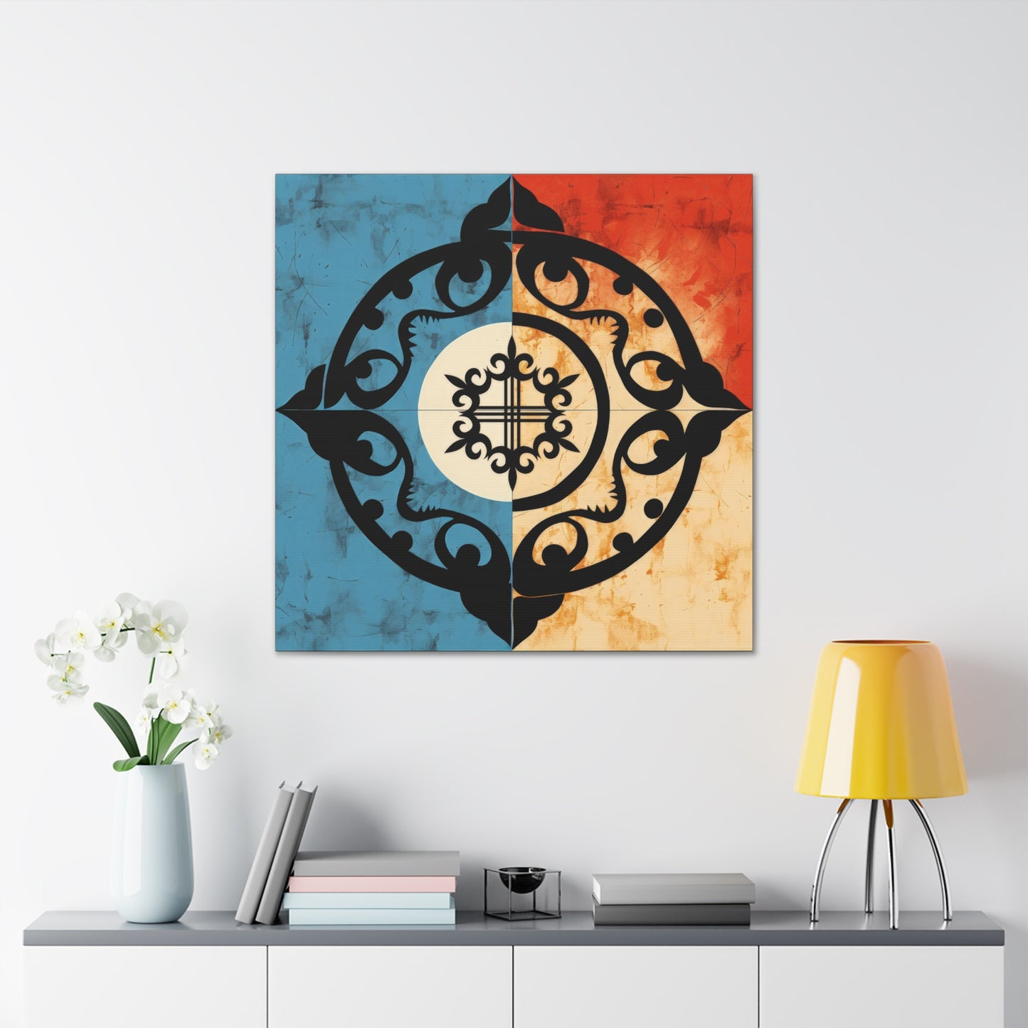 ASYLANA Kazakh Canvas Print Wrap Gallery Wall Art with traditional design for Modern Home Decor 118