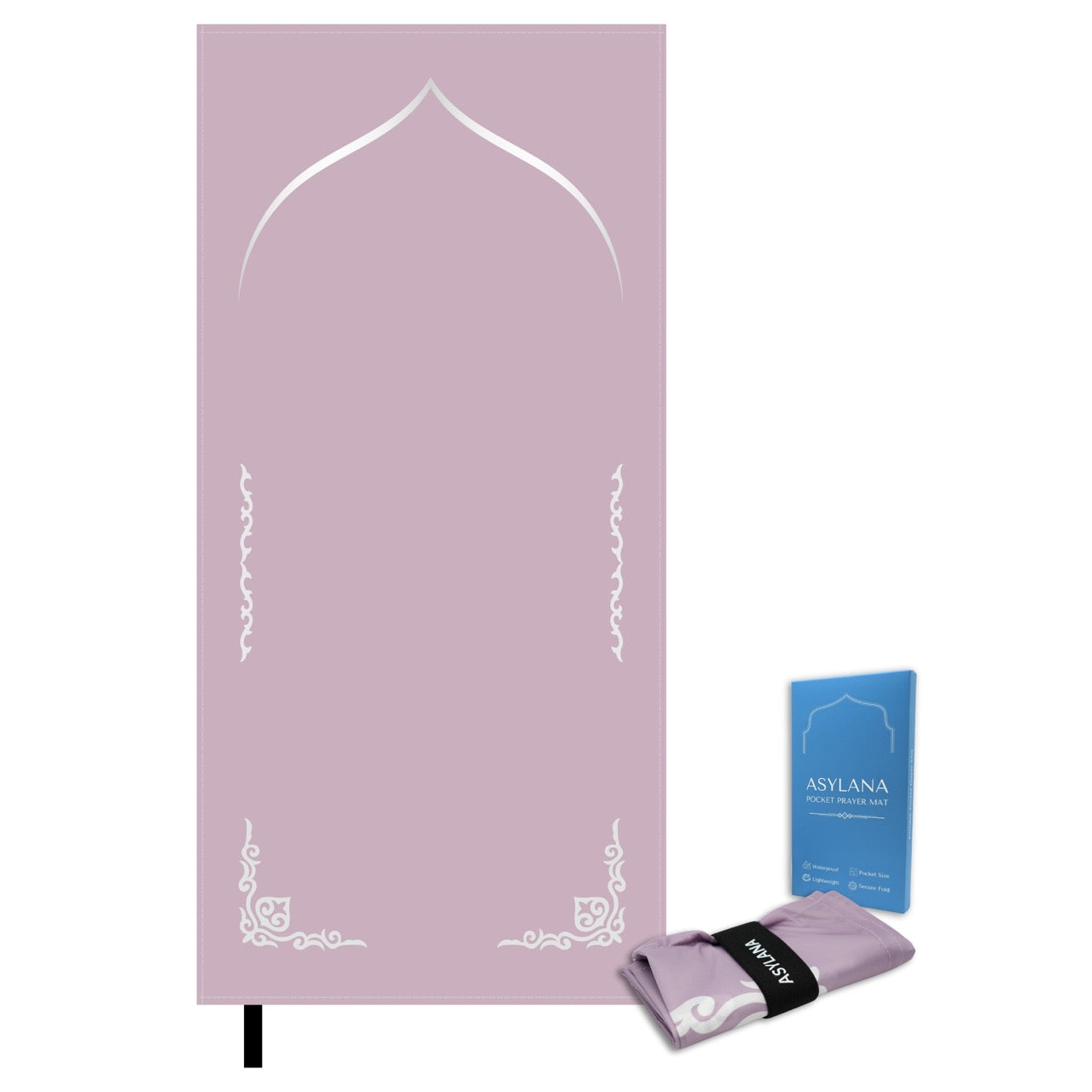 ASYLANA Islamic Pocket Travel Prayer Mat –  Waterproof & Lightweight Sajjadah Lilac