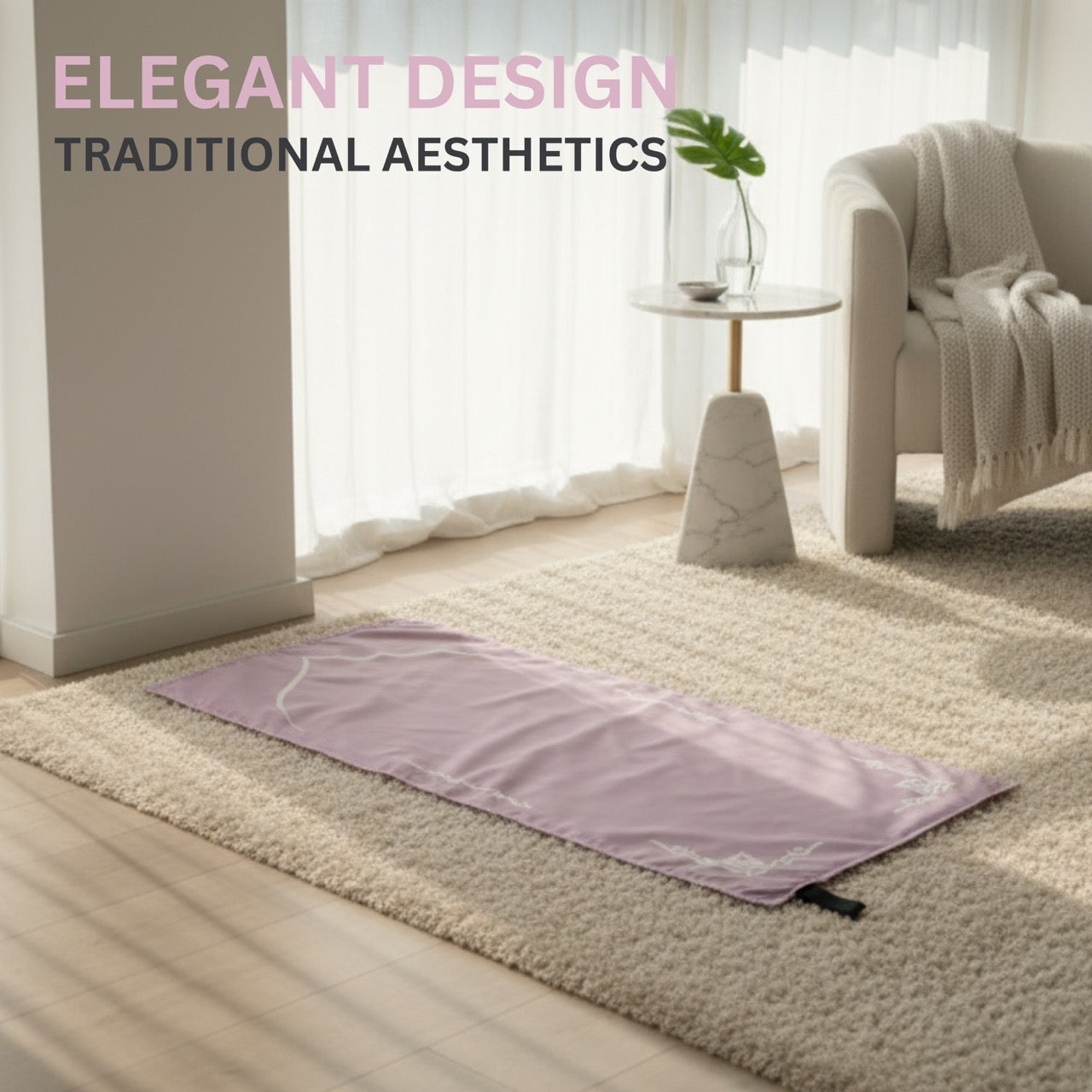 ASYLANA Lilac Islamic Travel Prayer Mat –  Waterproof & Lightweight Sujjada