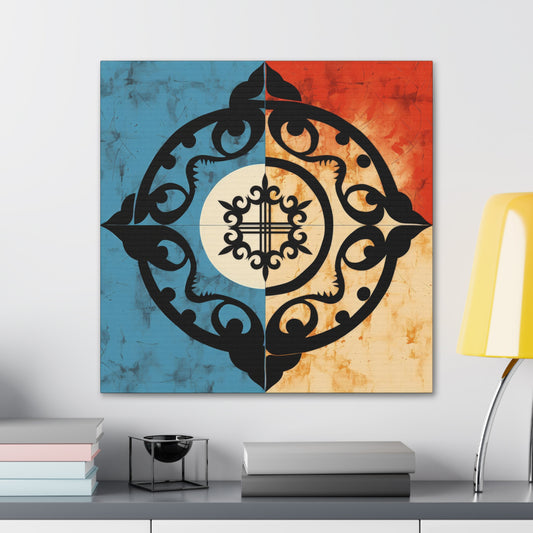 ASYLANA Kazakh Canvas Print Wrap Gallery Wall Art with traditional design for Modern Home Decor 118