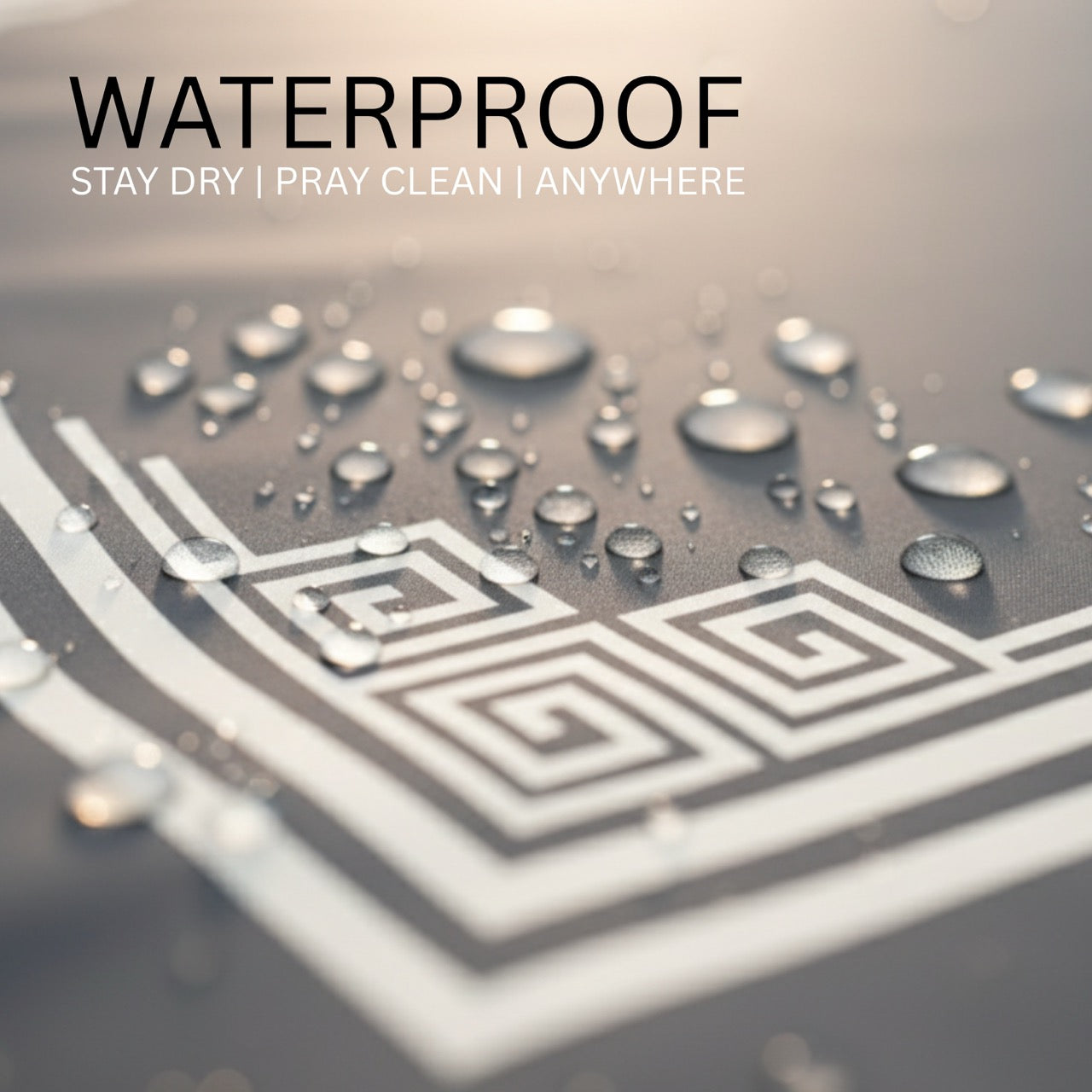 ASYLANA Travel Pocket Prayer Mat – Waterproof Lightweight Islamic Sujjada Janamaz Gray