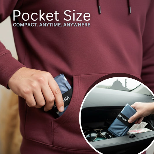 ASYLANA Portable Pocket Prayer Mat – Waterproof Islamic Central Asian Design