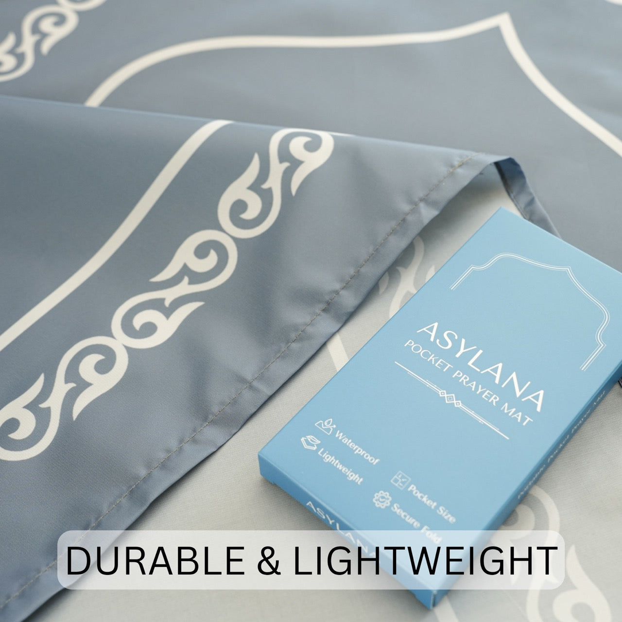 ASYLANA Portable Pocket Prayer Mat – Waterproof Islamic Central Asian Design