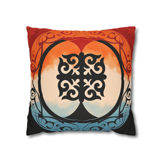 ASYLANA Square Pillow Case Cover with Kazakh Qazaq Art Patterns 111