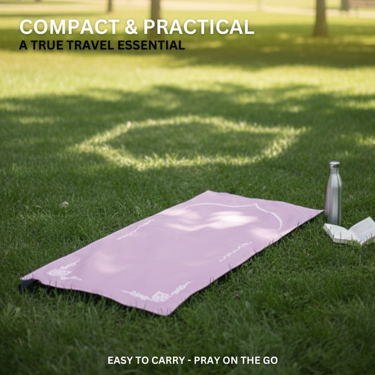 ASYLANA Lilac Islamic Travel Prayer Mat –  Waterproof & Lightweight Sujjada