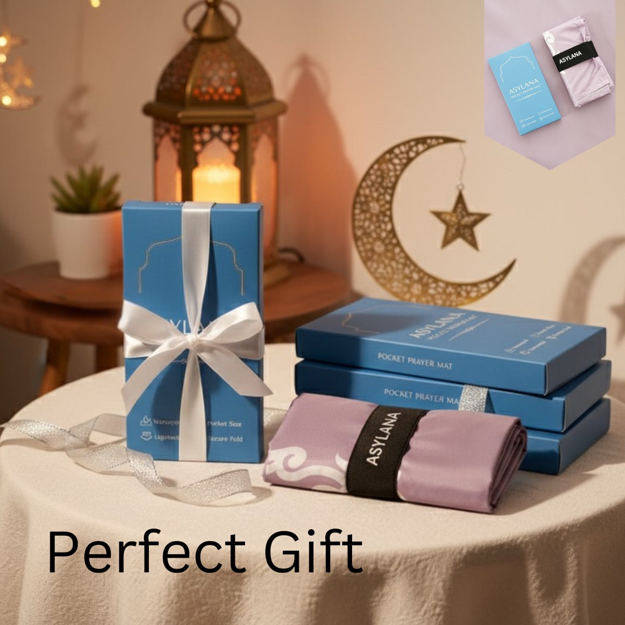 ASYLANA Lilac Islamic Travel Prayer Mat –  Waterproof & Lightweight Sujjada