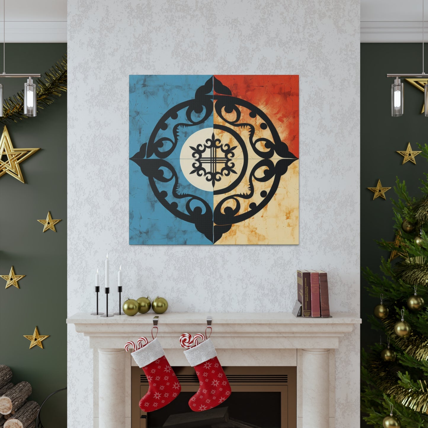 ASYLANA Kazakh Canvas Print Wrap Gallery Wall Art with traditional design for Modern Home Decor 118