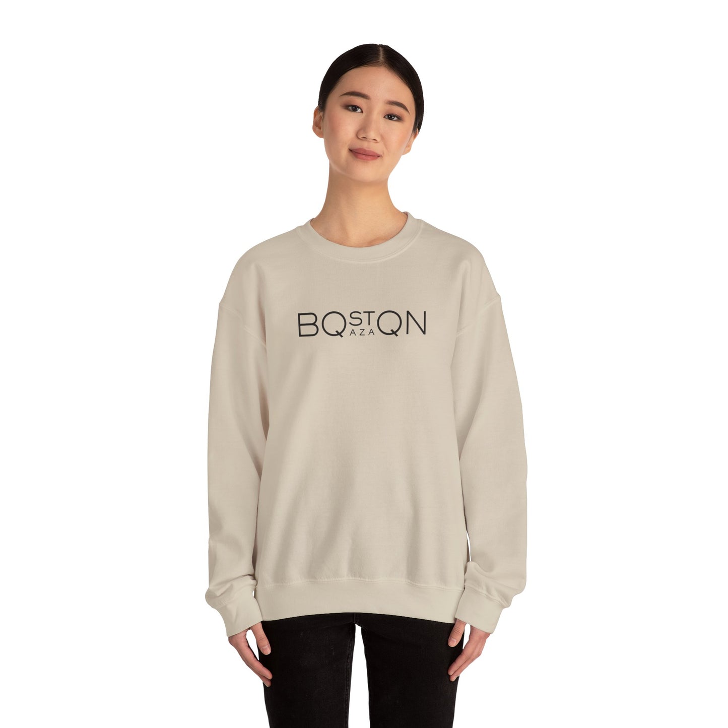 Boston Qazaq Minimalist Crewneck Sweatshirt Kazakh Style - Perfect Kazakhstan Gift
