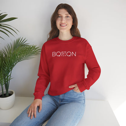 Boston Qazaq Minimalist Crewneck Sweatshirt Kazakh Style - Perfect Kazakhstan Gift