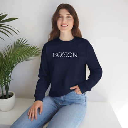 Boston Qazaq Minimalist Crewneck Sweatshirt Kazakh Style - Perfect Kazakhstan Gift