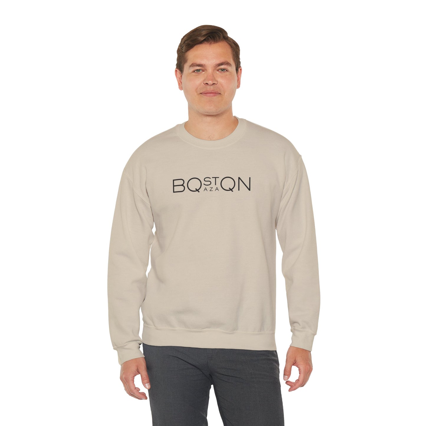 Boston Qazaq Minimalist Crewneck Sweatshirt Kazakh Style - Perfect Kazakhstan Gift
