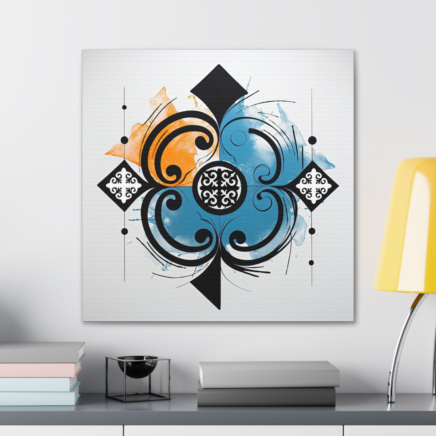 ASYLANA Kazakh Qazaq Canvas Print Wrap Gallery Wall Art Home Decor with Ethnic Patterns Ornaments 100