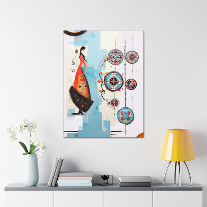 ASYLANA Kazakh Canvas Print Wrap Gallery Modern Kazakh Wall Art with Traditional Ornaments and patterns 121