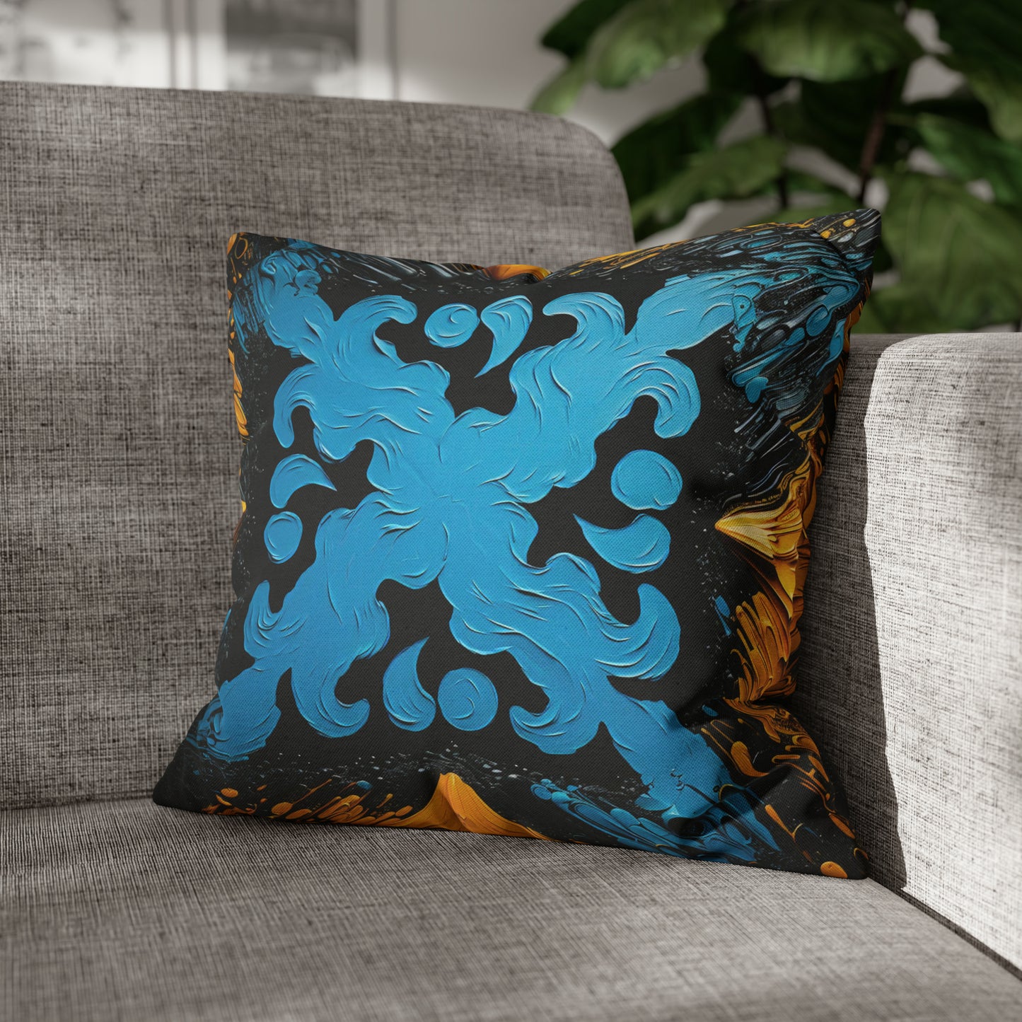 ASYLANA Square Pillow Case Cover with Kazakh Qazaq Art & Patterns 114