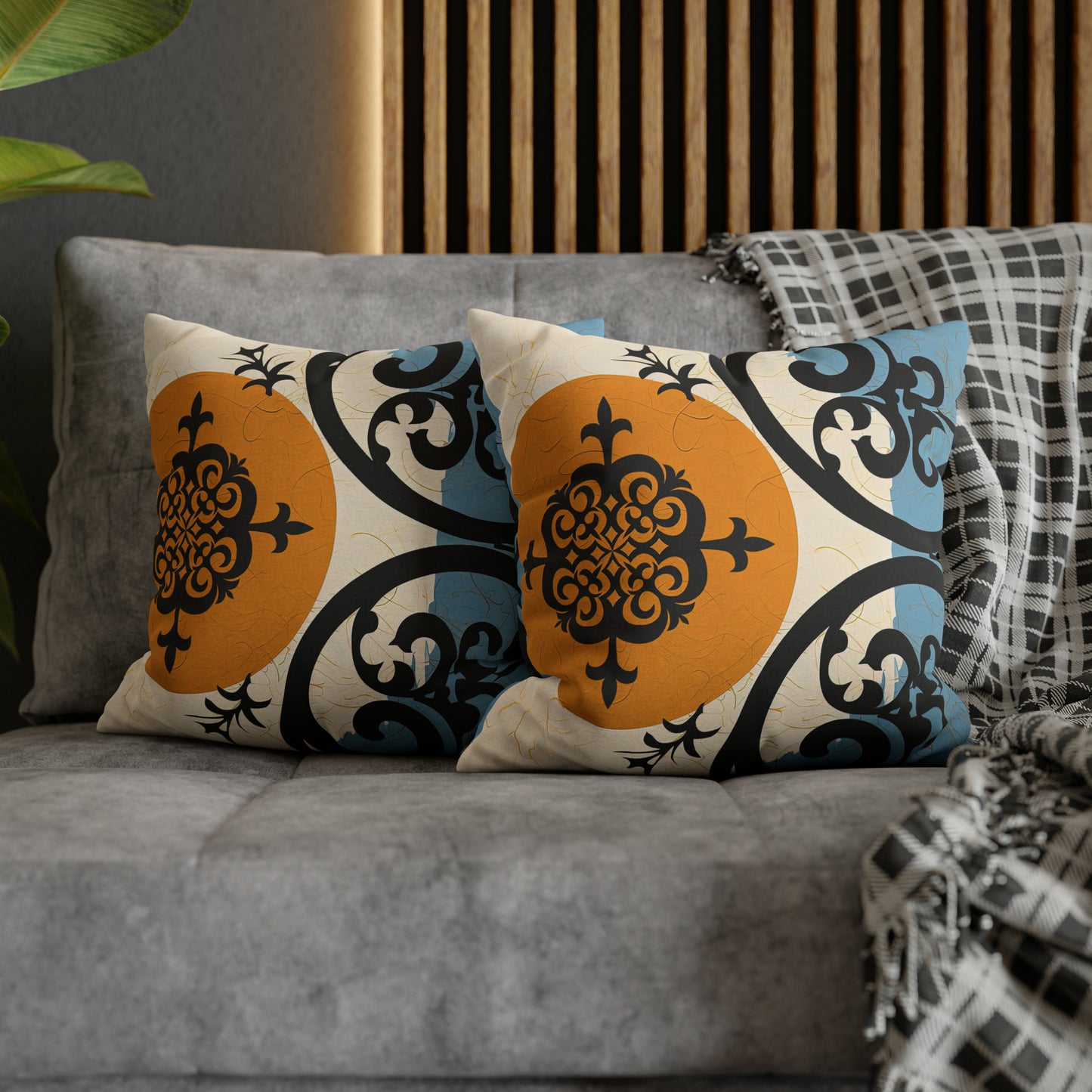 ASYLANA Square Pillow Case Cover with Kazakh Qazaq Art with Patterns 104