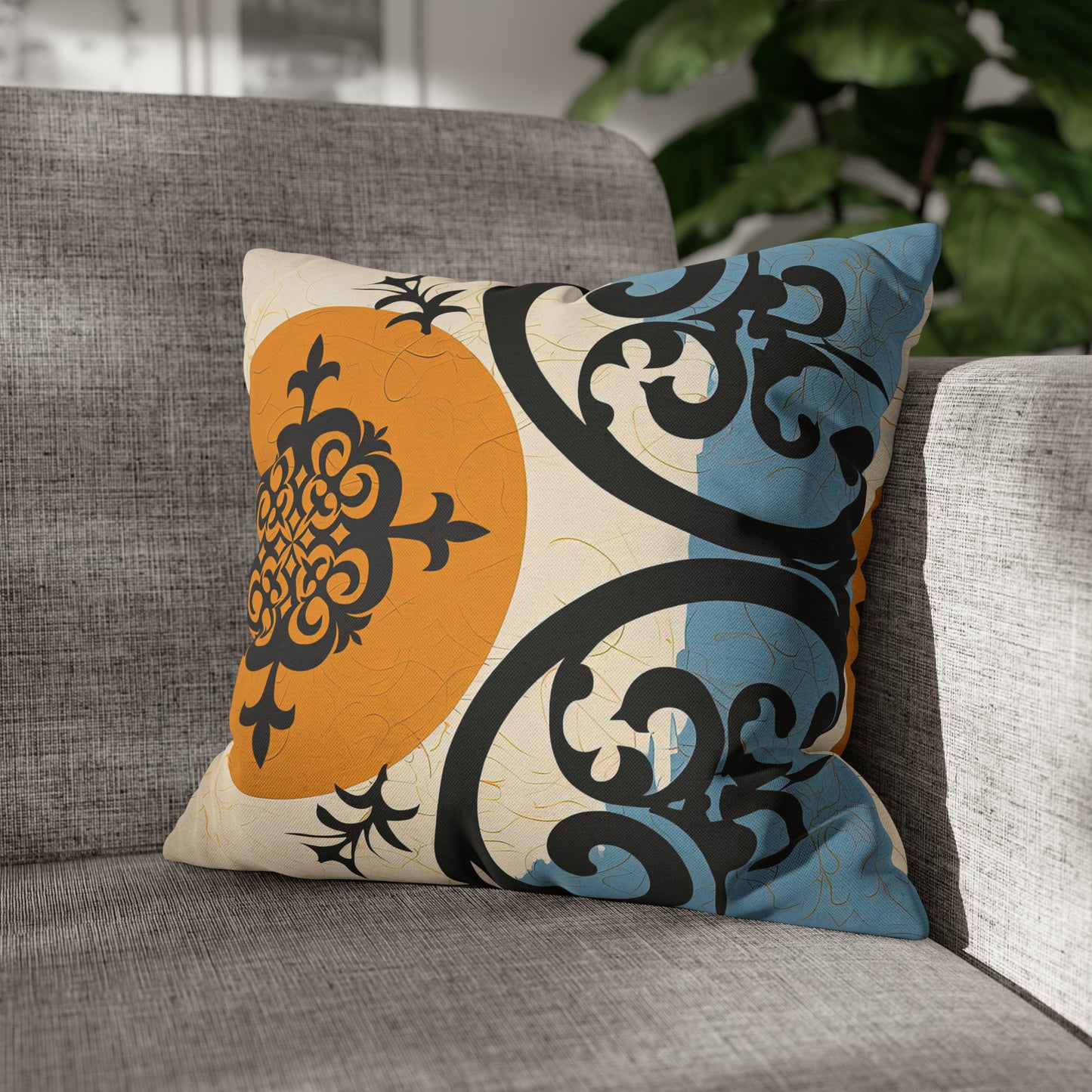 ASYLANA Square Pillow Case Cover with Kazakh Qazaq Art with Patterns 104