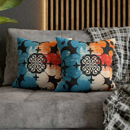 ASYLANA Square Pillow Case Cover with Kazakh Qazaq Art Patterns 105