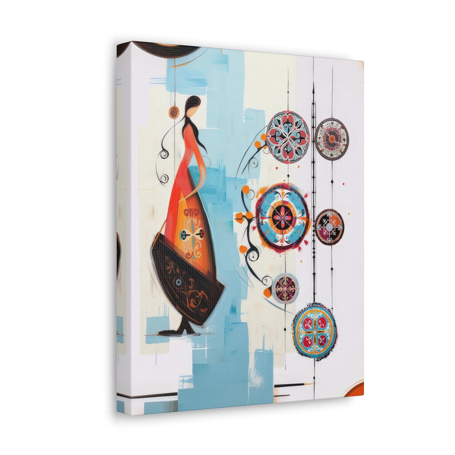 ASYLANA Kazakh Canvas Print Wrap Gallery Modern Kazakh Wall Art with Traditional Ornaments and patterns 121