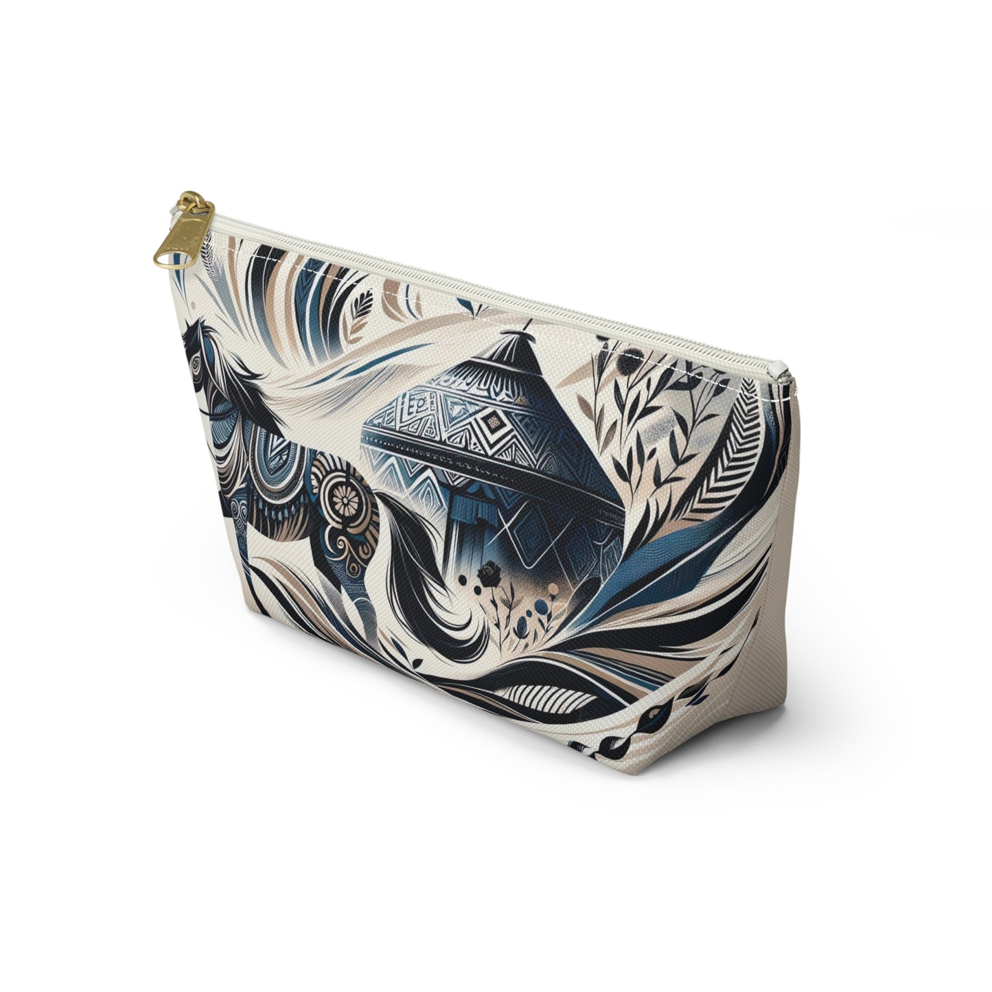 ASYLANA Accessory Pouch Bag for Cosmetics, Jewelry, Makeup, and Travel with Kazakh Art and Design 528