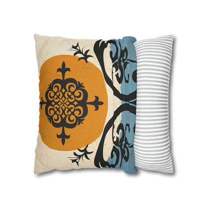 ASYLANA Square Pillow Case Cover with Kazakh Qazaq Art with Patterns 104