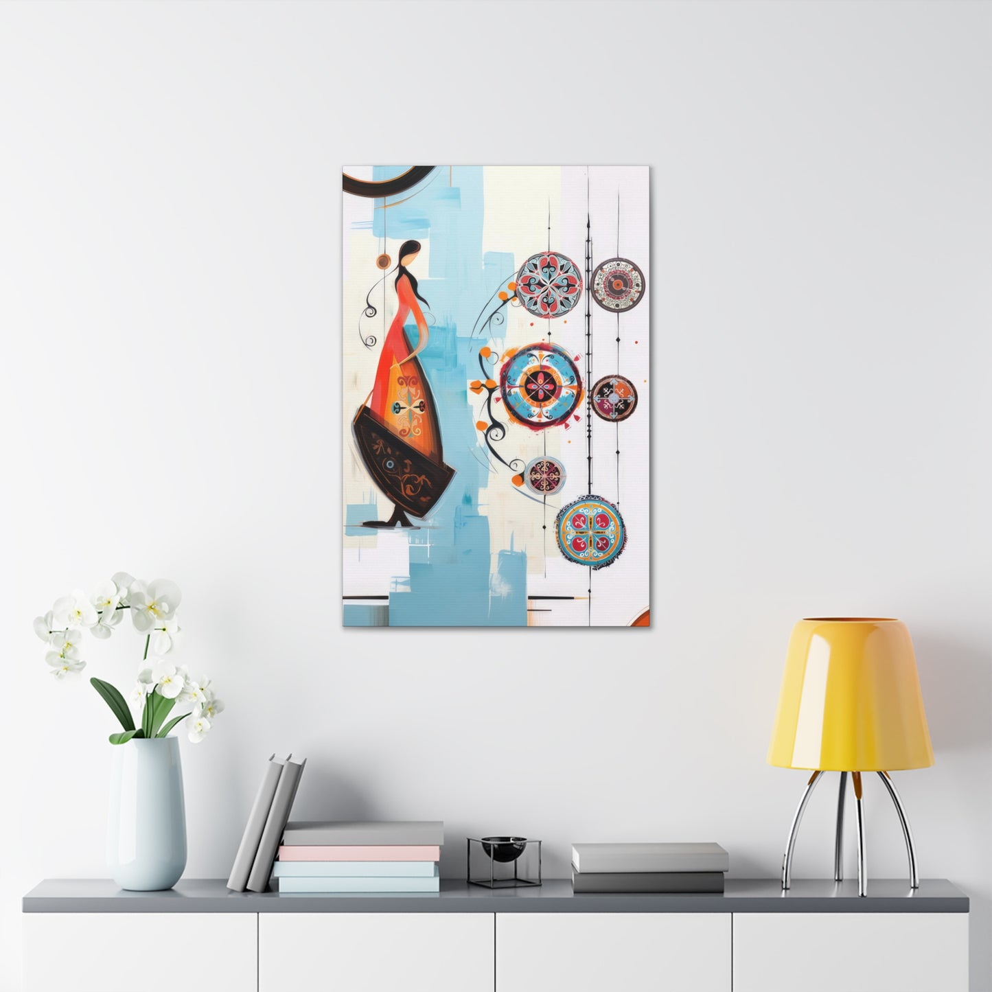 ASYLANA Kazakh Canvas Print Wrap Gallery Modern Kazakh Wall Art with Traditional Ornaments and patterns 121