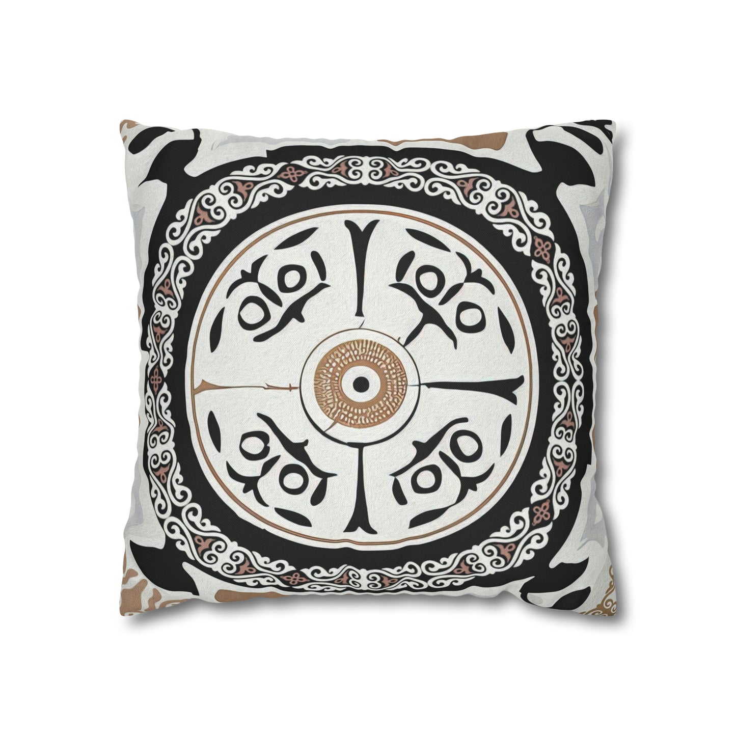 ASYLANA Square Pillow Case Cover with Kazakh Qazaq Art Patterns 107