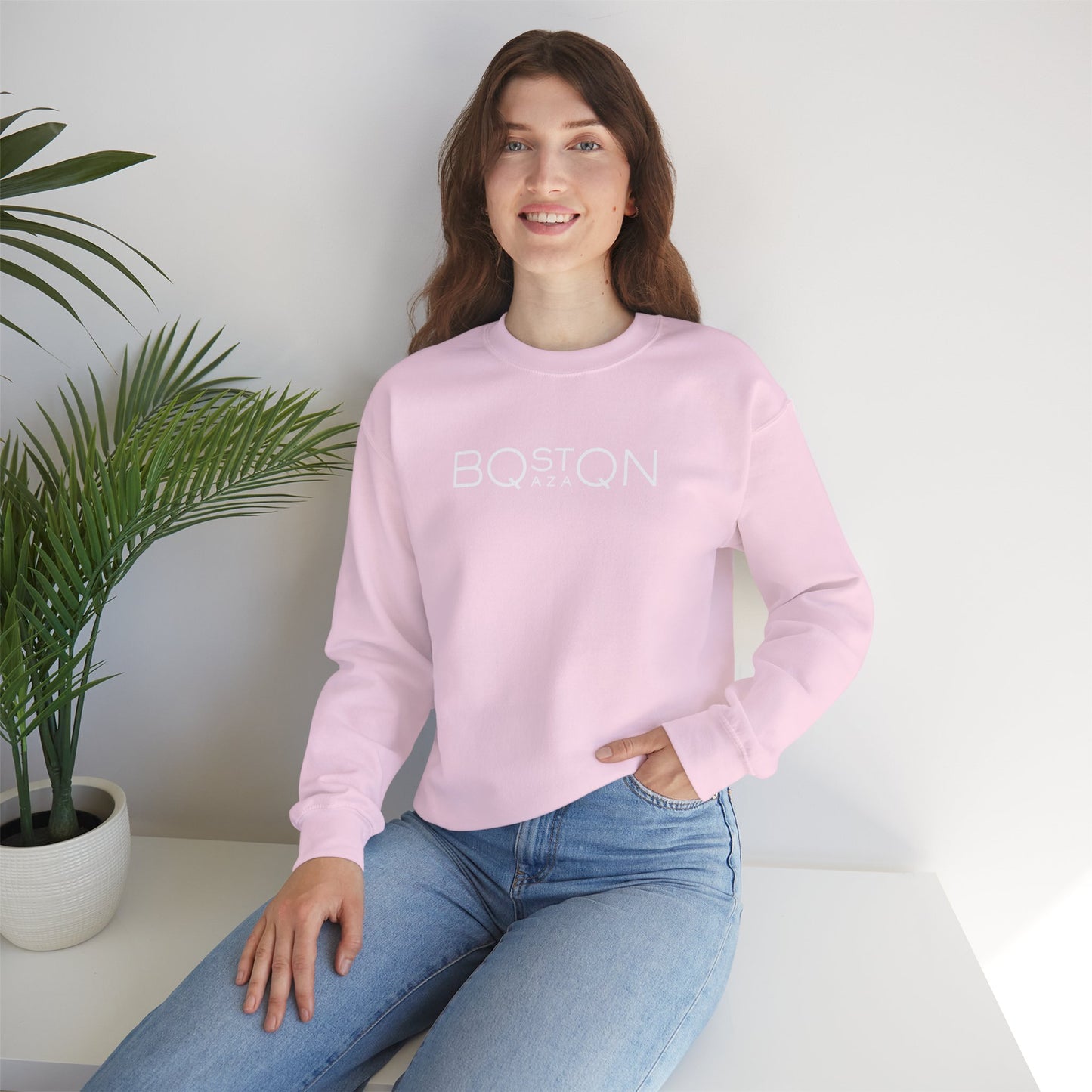 Boston Qazaq Minimalist Crewneck Sweatshirt Kazakh Style - Perfect Kazakhstan Gift