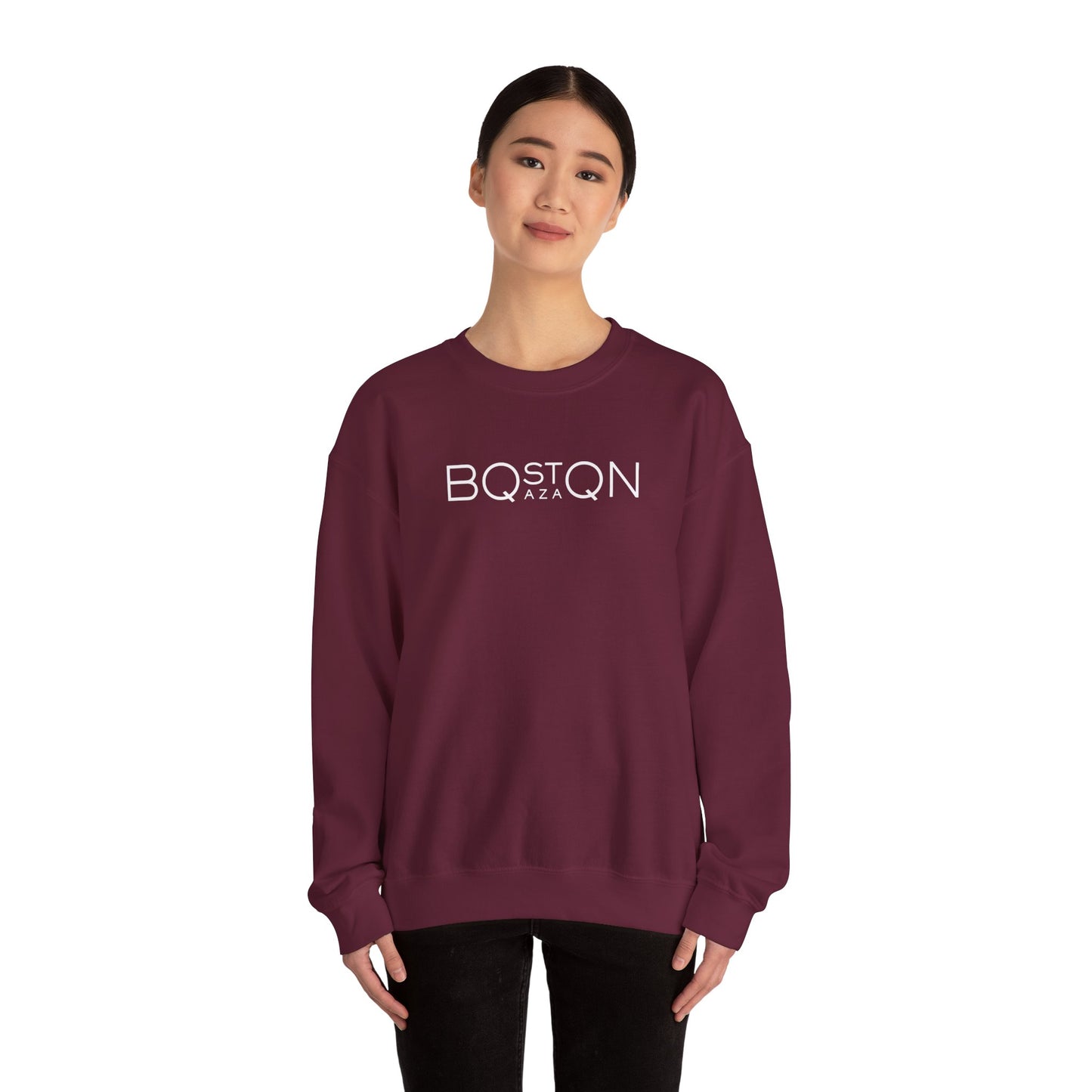 Boston Qazaq Minimalist Crewneck Sweatshirt Kazakh Style - Perfect Kazakhstan Gift