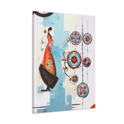 ASYLANA Kazakh Canvas Print Wrap Gallery Modern Kazakh Wall Art with Traditional Ornaments and patterns 121