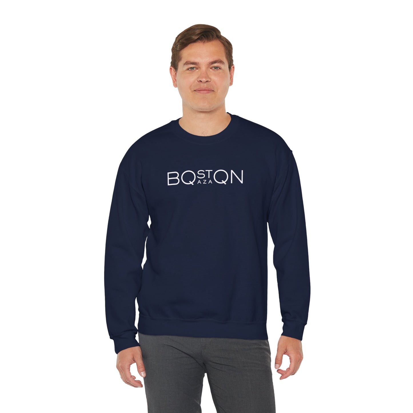Boston Qazaq Minimalist Crewneck Sweatshirt Kazakh Style - Perfect Kazakhstan Gift