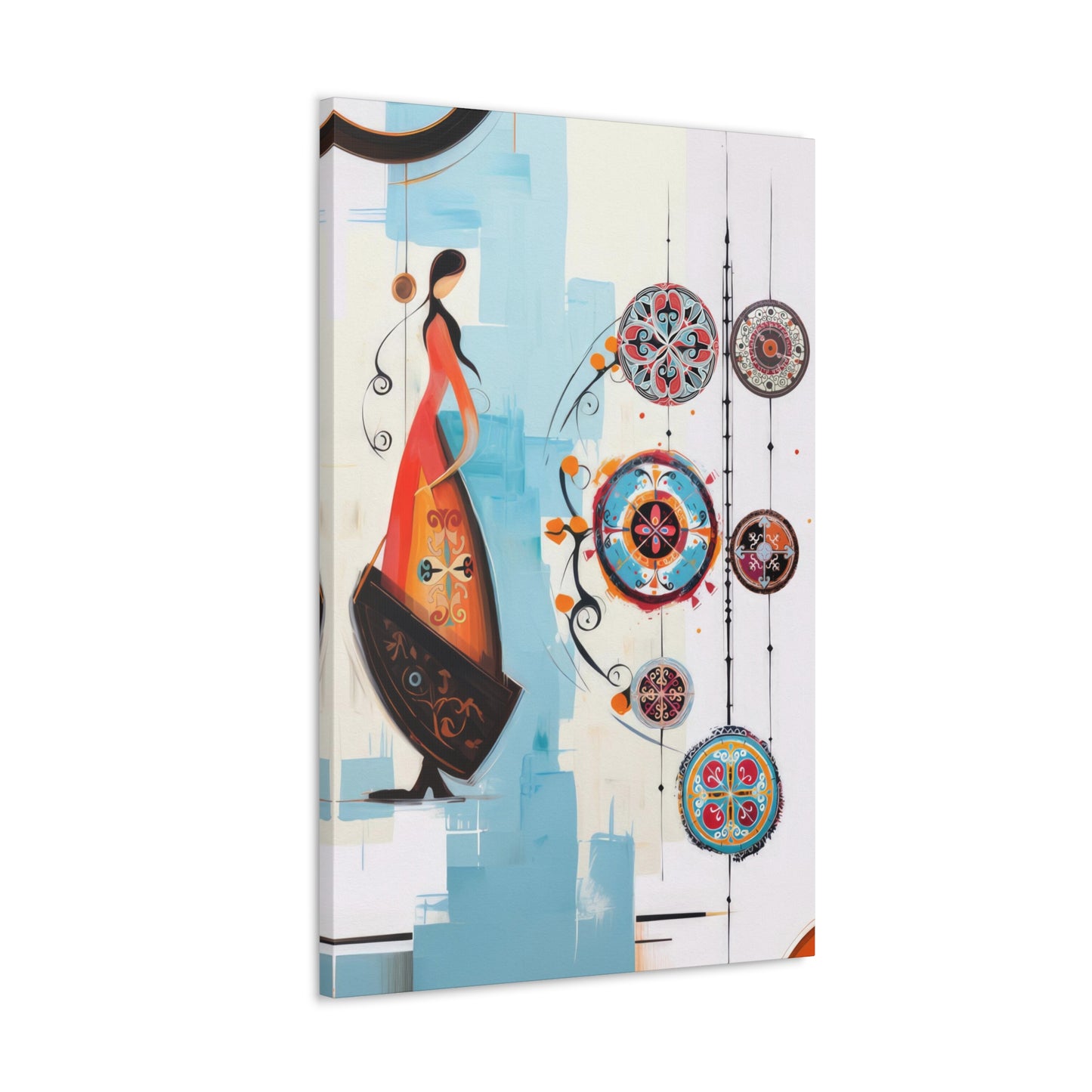 ASYLANA Kazakh Canvas Print Wrap Gallery Modern Kazakh Wall Art with Traditional Ornaments and patterns 121