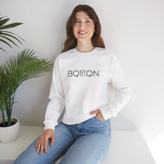 Boston Qazaq Minimalist Crewneck Sweatshirt Kazakh Style - Perfect Kazakhstan Gift