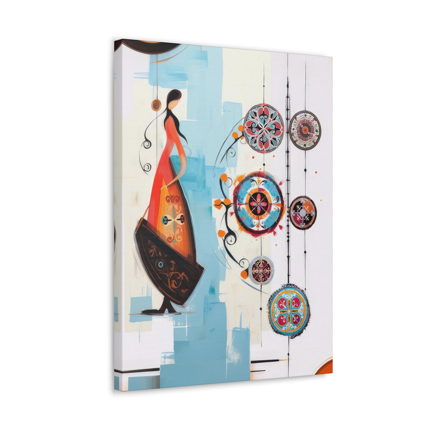 ASYLANA Kazakh Canvas Print Wrap Gallery Modern Kazakh Wall Art with Traditional Ornaments and patterns 121