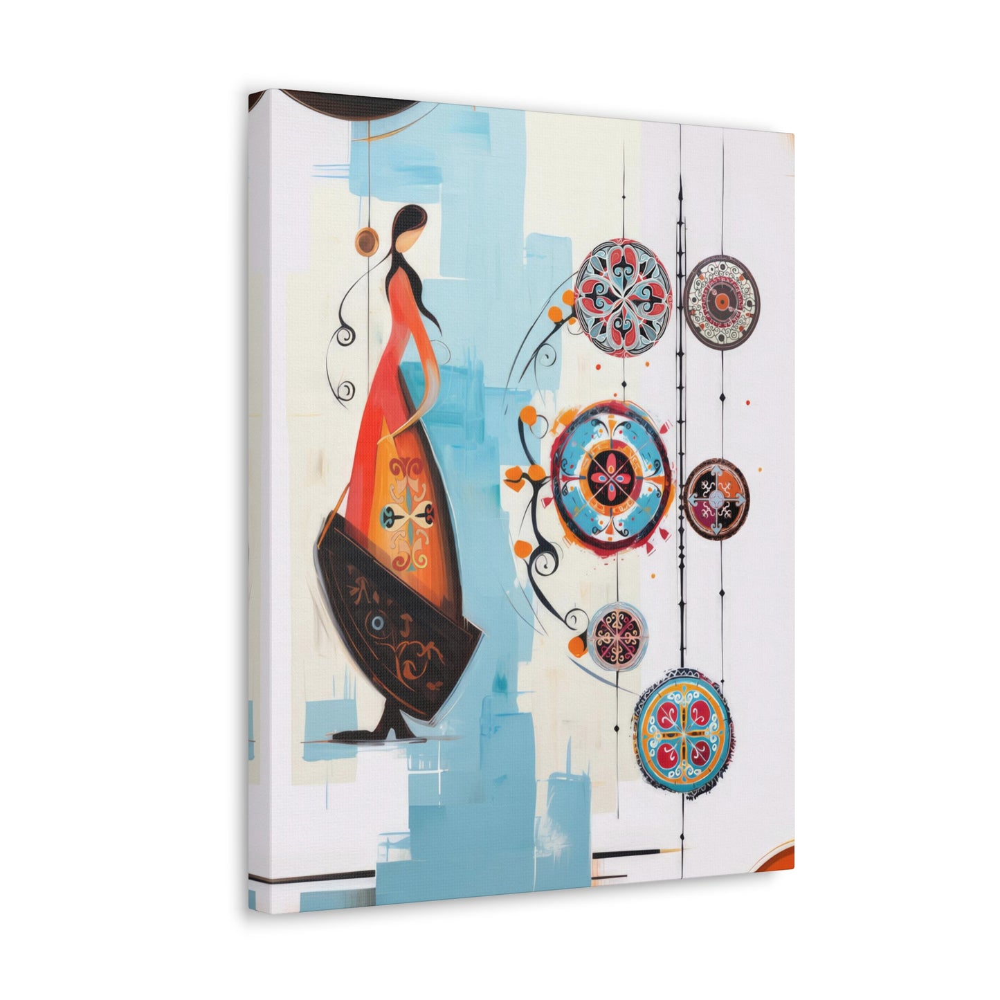 ASYLANA Kazakh Canvas Print Wrap Gallery Modern Kazakh Wall Art with Traditional Ornaments and patterns 121