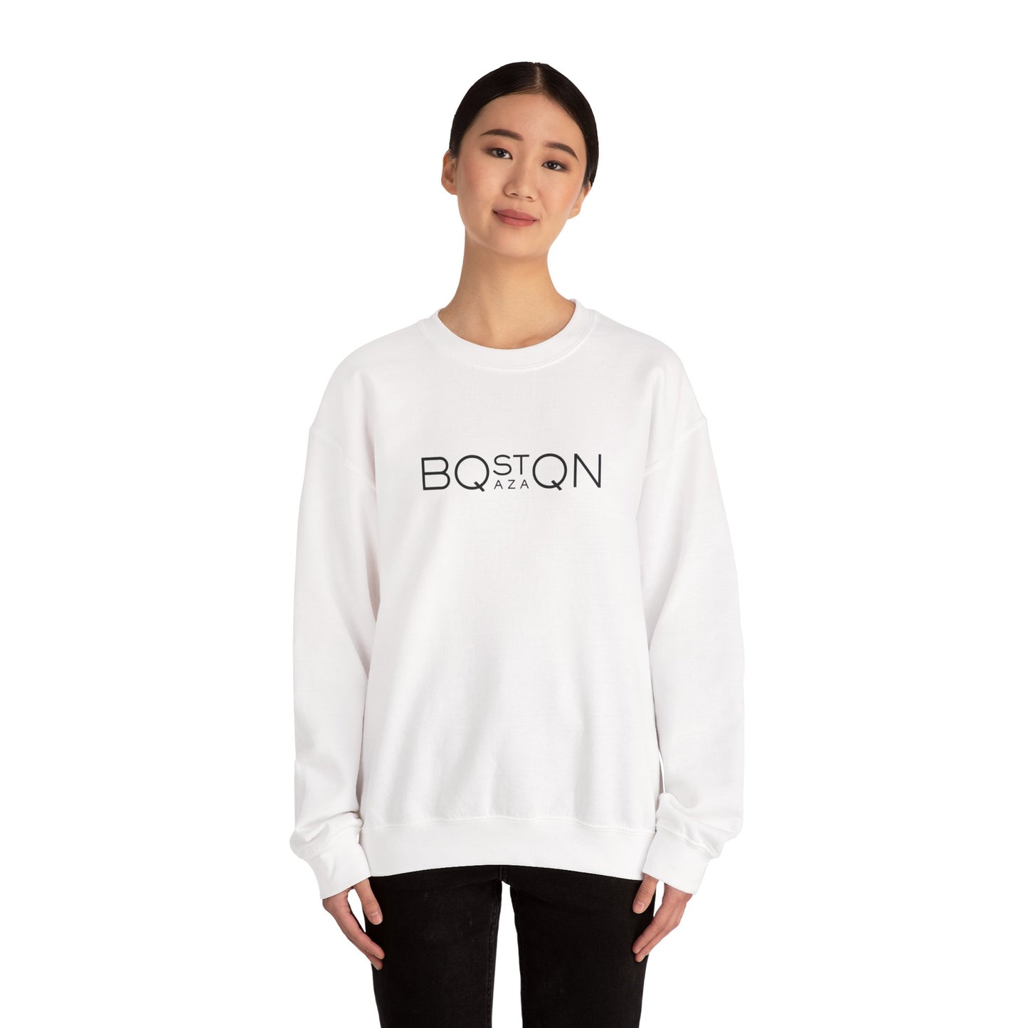 Boston Qazaq Minimalist Crewneck Sweatshirt Kazakh Style - Perfect Kazakhstan Gift