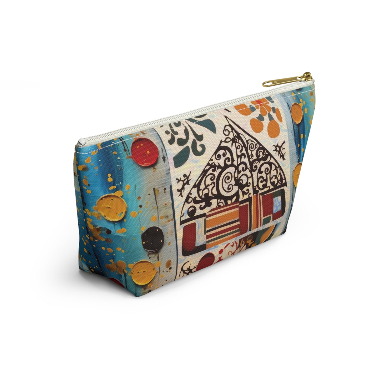 ASYLANA Accessory Pouch Bag for Cosmetics, Jewelry, Makeup, and Travel with Kazakh Art and Design 525