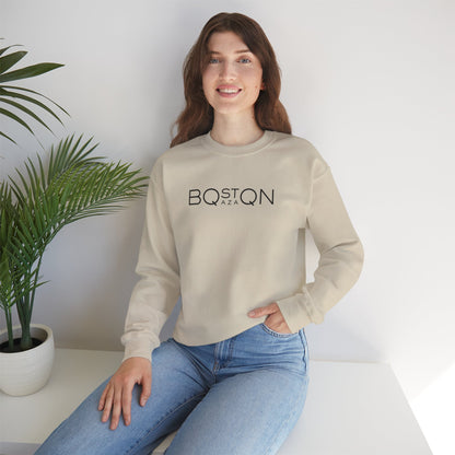 Boston Qazaq Minimalist Crewneck Sweatshirt Kazakh Style - Perfect Kazakhstan Gift