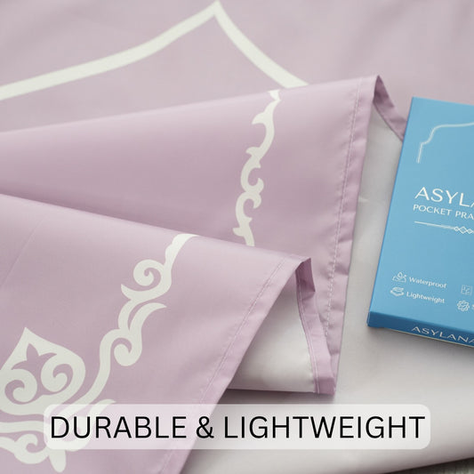 ASYLANA Lilac Islamic Travel Prayer Mat –  Waterproof & Lightweight Sujjada