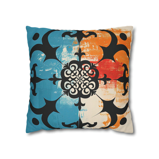 ASYLANA Square Pillow Case Cover with Kazakh Qazaq Art Patterns 105