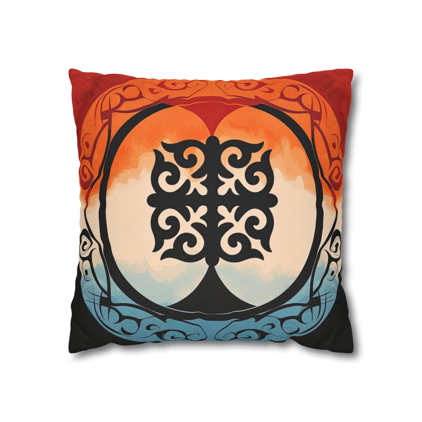 ASYLANA Square Pillow Case Cover with Kazakh Qazaq Art Patterns 111