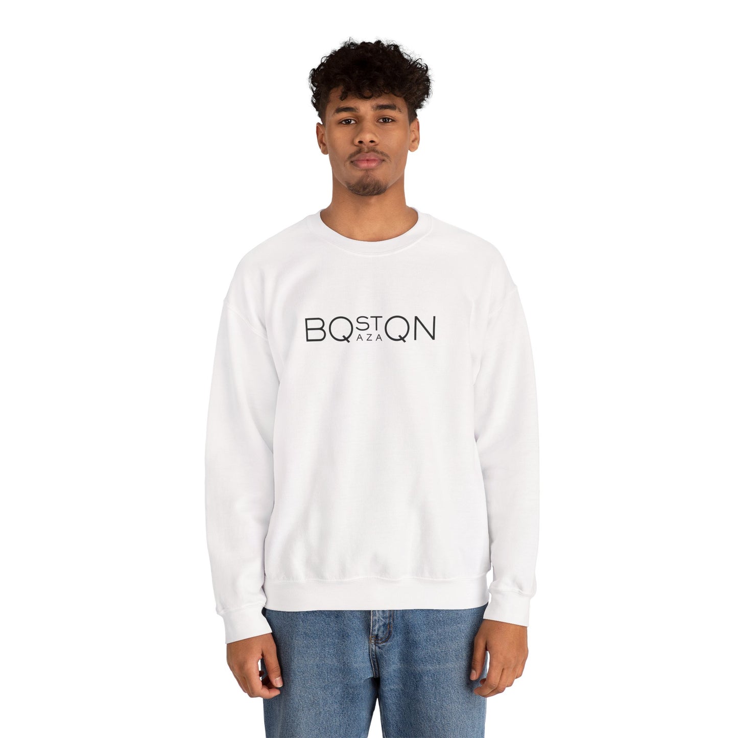 Boston Qazaq Minimalist Crewneck Sweatshirt Kazakh Style - Perfect Kazakhstan Gift