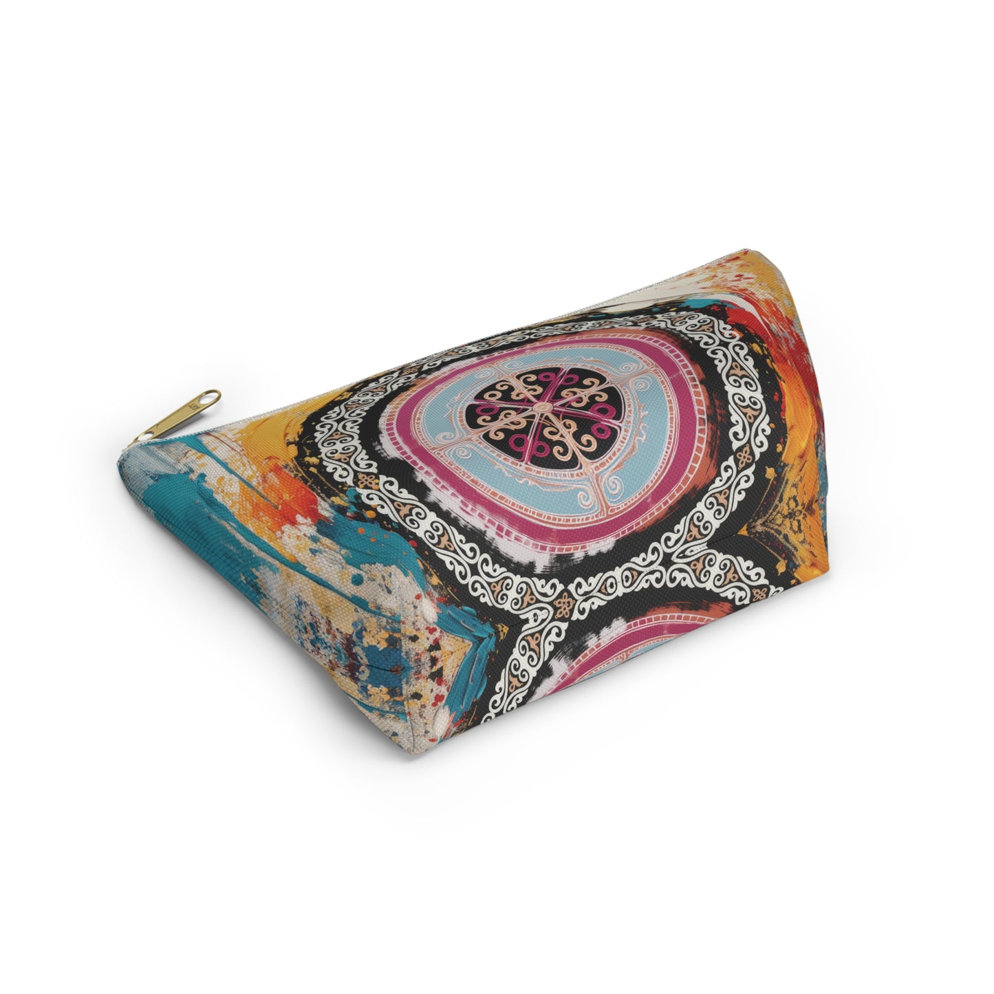 ASYLANA Accessory Pouch Bag for Cosmetics Jewelry Makeup and Travel with Kazakh Art and Design 504