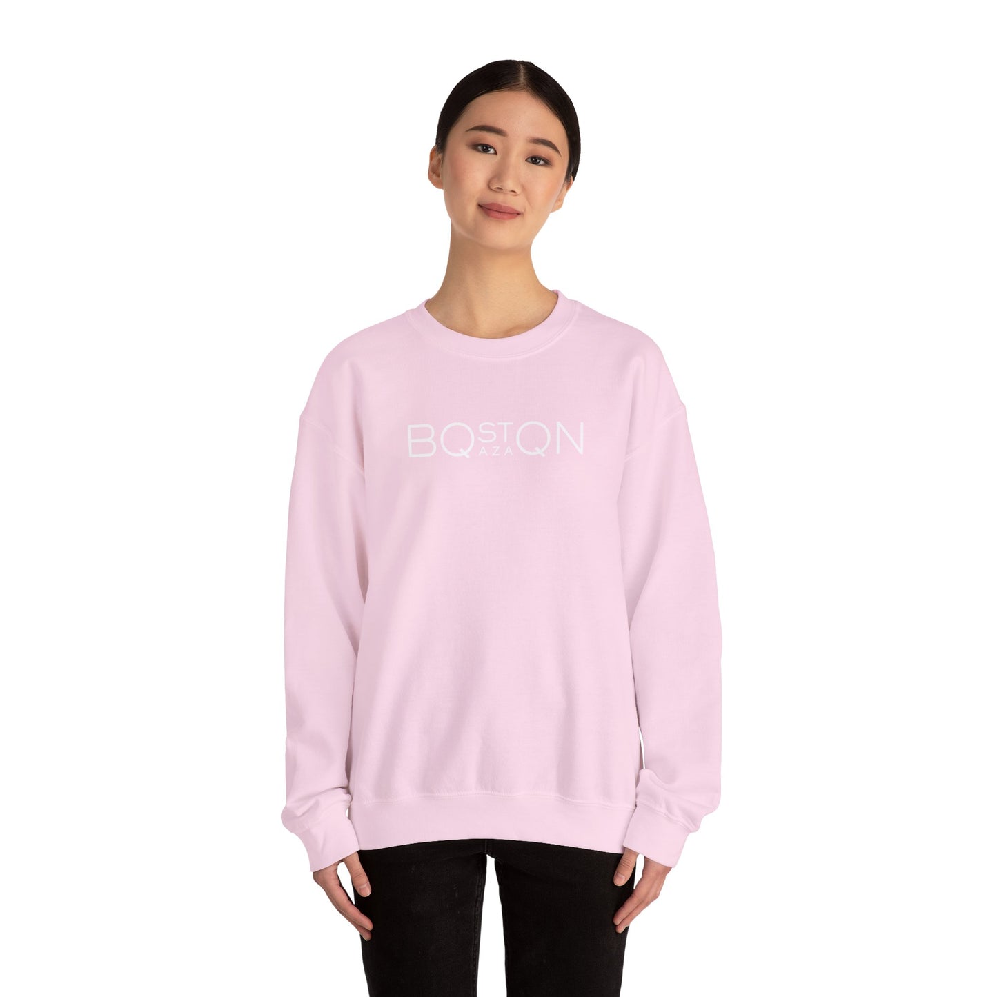 Boston Qazaq Minimalist Crewneck Sweatshirt Kazakh Style - Perfect Kazakhstan Gift