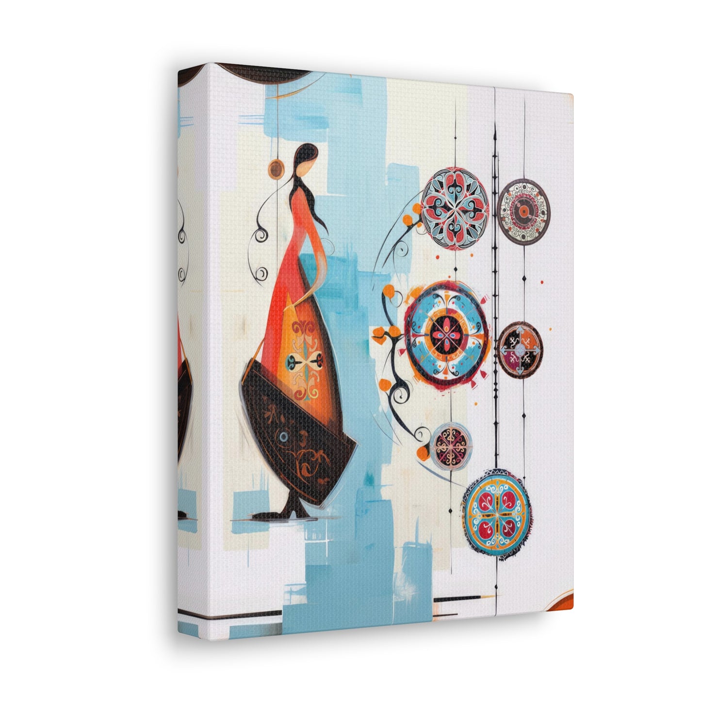 ASYLANA Kazakh Canvas Print Wrap Gallery Modern Kazakh Wall Art with Traditional Ornaments and patterns 121