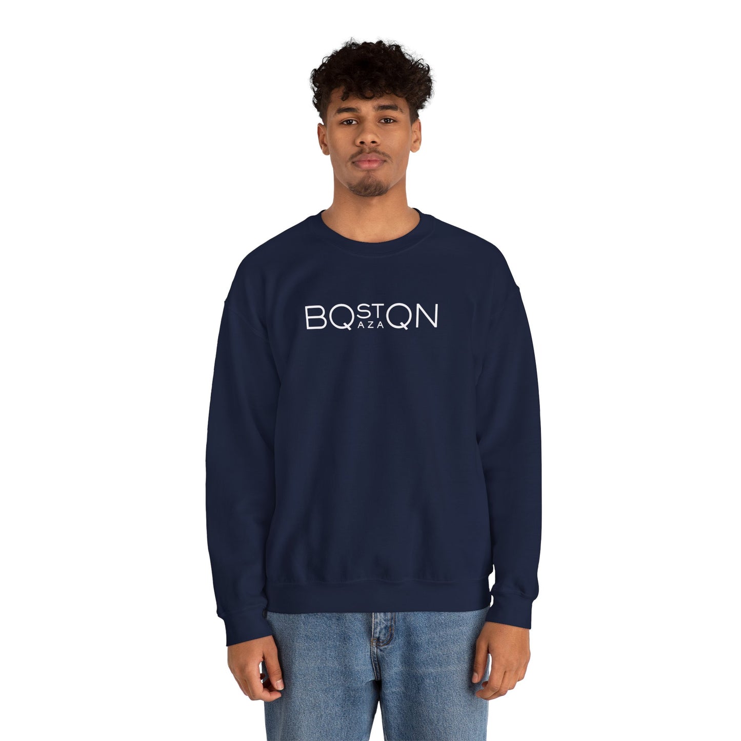 Boston Qazaq Minimalist Crewneck Sweatshirt Kazakh Style - Perfect Kazakhstan Gift