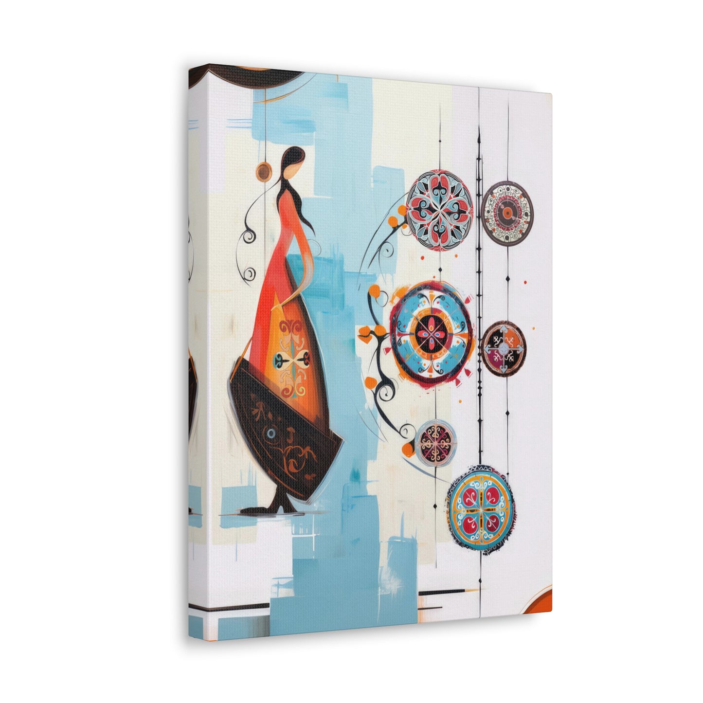 ASYLANA Kazakh Canvas Print Wrap Gallery Modern Kazakh Wall Art with Traditional Ornaments and patterns 121