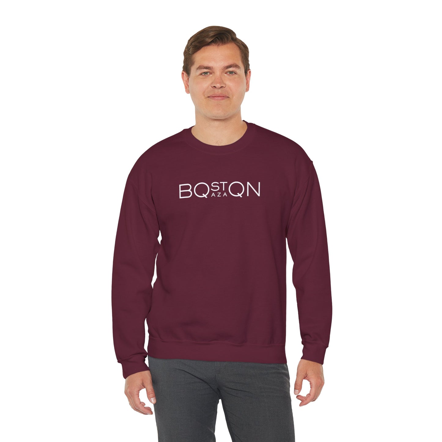 Boston Qazaq Minimalist Crewneck Sweatshirt Kazakh Style - Perfect Kazakhstan Gift