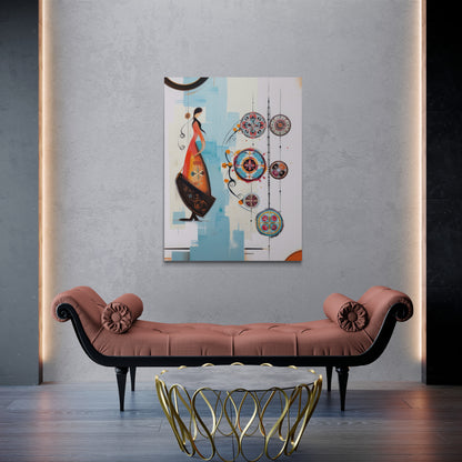 ASYLANA Kazakh Canvas Print Wrap Gallery Modern Kazakh Wall Art with Traditional Ornaments and patterns 121